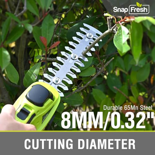 SnapFresh 20V Cordless 2-in-1 Hedge Trimmer & Grass Shears - color: Light Green