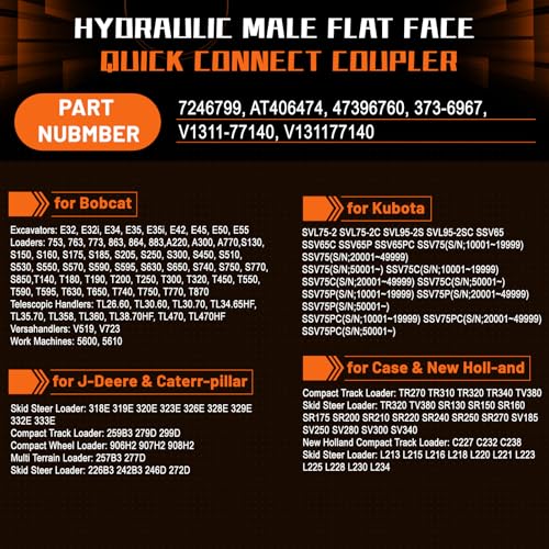 PANGOLIN 7246799 Hydraulic Coupler Male fits for Bobcat T180 T190 T200 T250 - size: Male