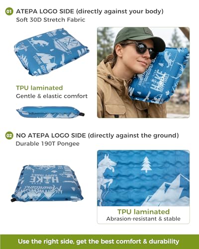 ATEPA Inflatable Seat Cushion - color: XL - 1 Pack Bluetrail