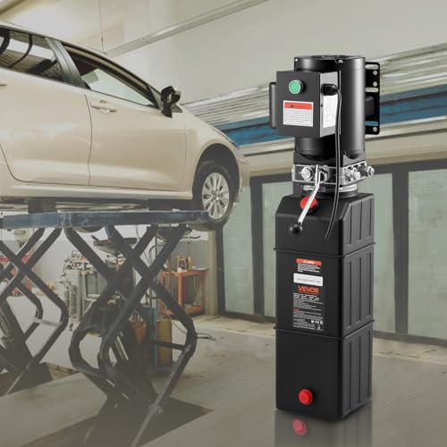 Vevor Hydraulic Pump 15 Quart Hydraulic Motor Hydraulic Lift Single Phase Car Lift 3450 RPM Dump Trailer 208-230 Volt Portable Car Lift 2 Horsepower Auto Lift Vehicle Lift Portable Power Press - size: 16 Quart, style: Single Acting
