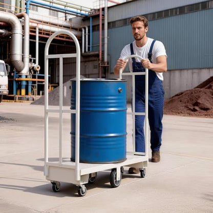 VEVOR 2000LBS Heavy-Duty U-Boat Cart, Platform Truck Dolly with 6 Wheels & Dual Detachable Handles, Heavy Duty Steel Utility Cart for Warehouse/Manufacturing Plant/Logistics Center/Job Site - size: 60.0 x 16.1 x 59.5 in/ 1525 x 410 x 1510 mm