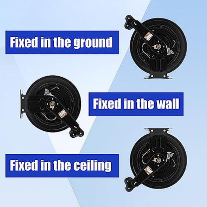 FIXFANS Pressure Washer Hose Reel 50FT X 3/8", Retractable - size: 50 FT x 3/8"