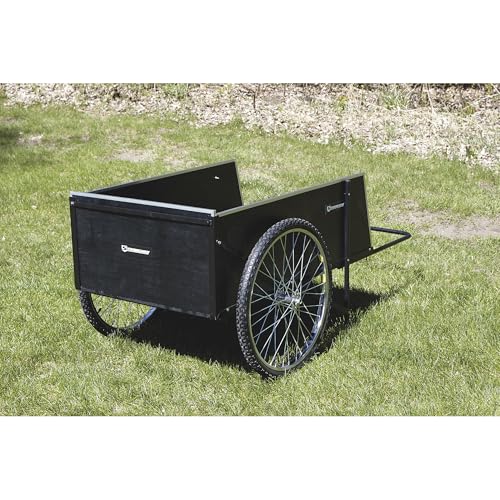 Strongway Garden Cart, 400-Lb. Capacity, 48in., 14 Cu. Ft. 48in.L x 29in.W | High-volume yard hauling, Stable two-wheel movement, Lawn/farm/property use, Durable outdoor operation, Easy unloading