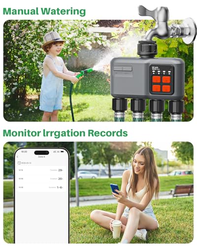 WiFi Sprinkler Timer 4 Zone, WiFi Smart Water Timer for Garden Hose - style: 4 Zone