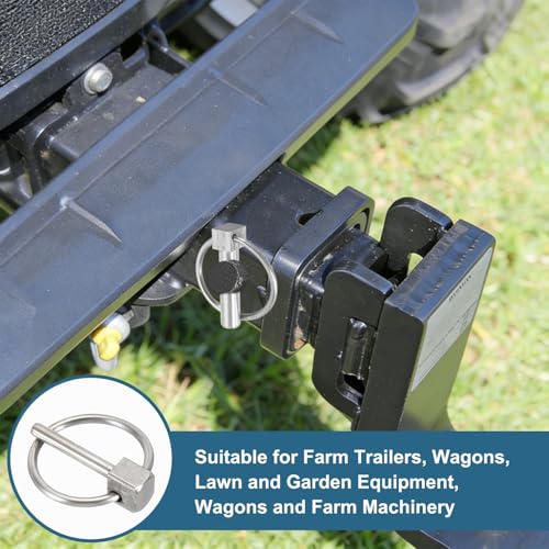 2Pcs Lynch Pin with Ring (1/8" x 3/4") - Heavy Duty Linch Pins Shaft Locking Pin Clips Stainless Steel, for Farm Tractors Trucks Lawn Mowers Trailers Trolley, Silver - size: 1/8" x 3/4"