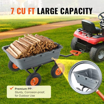 Happybuy 6.48 cu.ft Garden Cart, Durable Poly Dump Wagon with Steel Frame, 1200 lbs Load Capacity, Versatile Utility Barrow with Dual-Function Handle, 13-inch Wheels