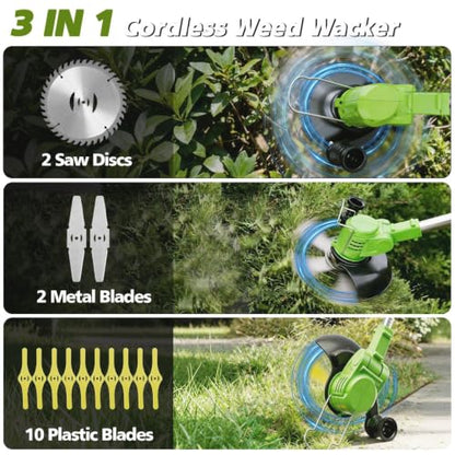 Cordless Weed Wacker, 21V Electric Weed Eater Battery Powered