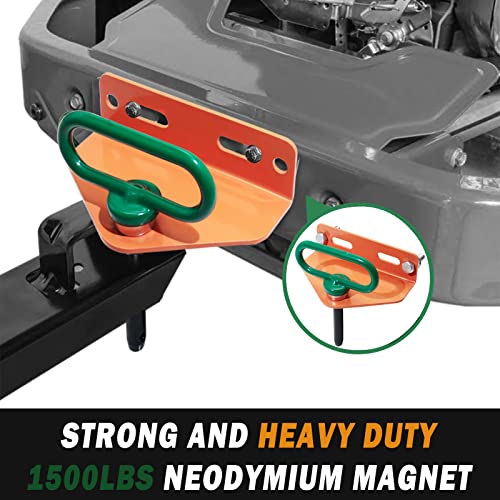 Universal Heavy Duty Zero Turn Mower Trailer Hitch with Magnetic Hitch Pin - color: Green+Orange