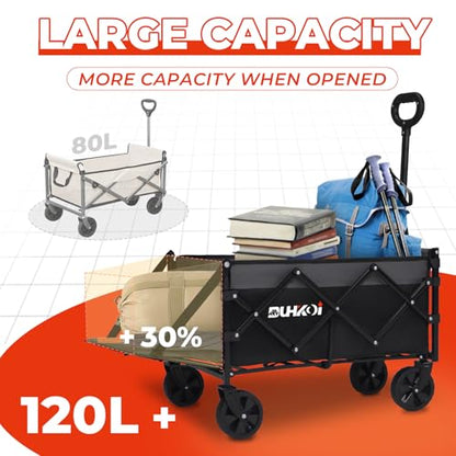 Foldable Wagon with Tailgate,12 lb Lightweight Small Utility Cart - color: Black Gray