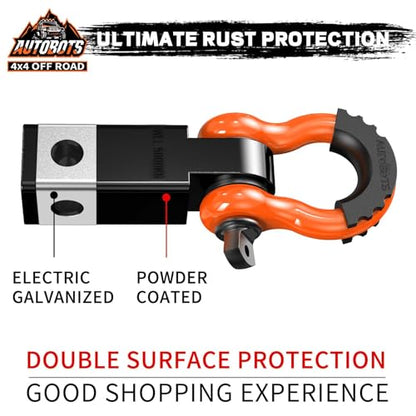 AUTOBOTS Tow Hitch Receiver 2" Shackle Hitch Receiver Orange - color: ORANGE-BLACK