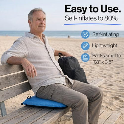 Whispering Winds Inflatable Seat Cushion - color: Blue - 1pack, size: Large
