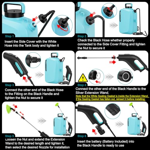 3.2Gal Backpack Sprayer with Separate Battery and Charger Included - color: Sky Blue
