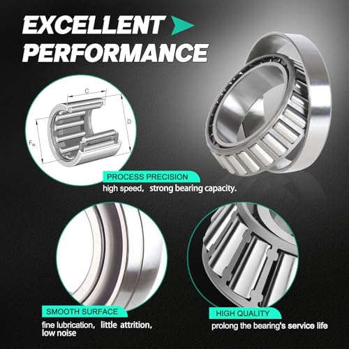2 Set Boat Trailer Axle Bearing Kits L44649 L44610 Bearings Races 12192TB Seals 1.98" Dust Covers Cotter Pins Rubber Plugs Fit for 1-1/16" 2000-2200 lb. Axles Trailer Wheel Hub Fits for Trailer Axles - color: 2 Sets L44649 L44610 Bearings