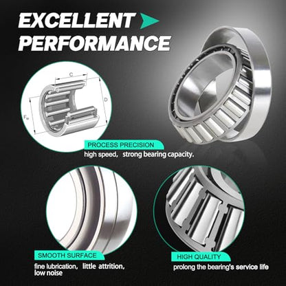 2 Set Boat Trailer Axle Bearing Kits L44643/L44610 and 12192TB Seals OD 1.980'' for 1'' 2000-2200 Lbs Spindle Axles, Trailer Wheel Hub Bearings Kit with Dust Cover and Cotter Pin - color: 2 Sets L44643 L44610 Bearings