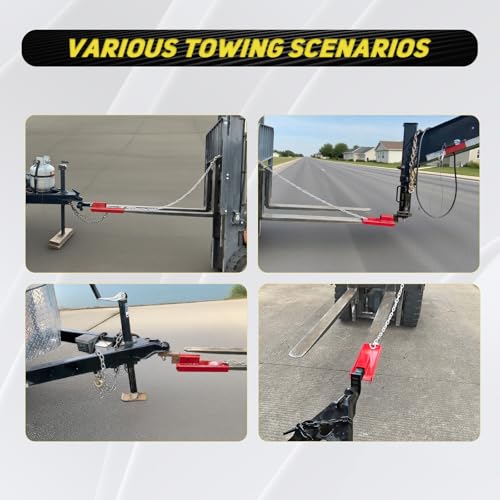 2" Forklift Trailer Hitch Receiver Fit for Pallet Fork W/Chain | Trailer Towing Adapter Hitch Attachment