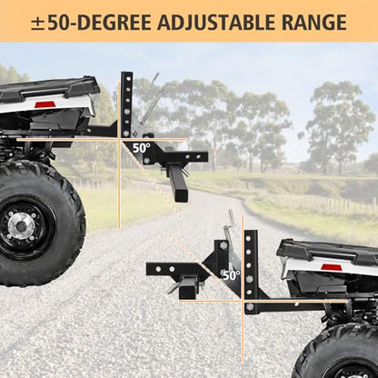 Manual Implement Lift, 1 Point and 2 Inch Receiver, 50 in, Adjustable Height, UTV ATV Rake Scrape Blade Plow Disc Universal Tow Behind Attachments