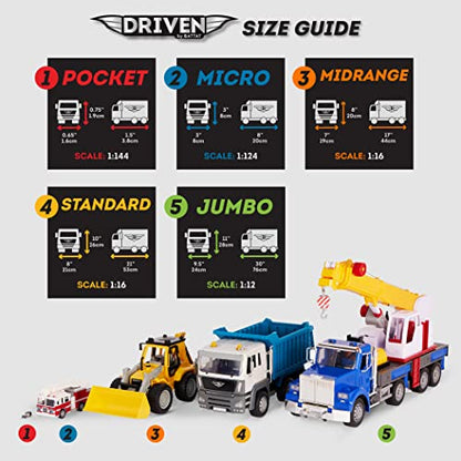 Driven by Battat – 7-Inch Tow Truck Toy with Lights & Sounds, Movable Parts, City Vehicle for Boys & Girls, Durable Design, Realistic Details, 3+ Years Toy for Kids - style: Tow Truck