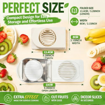 FANTEXY Egg Slicer with Stainless Steel Wires for Hard Boiled Eggs (White)