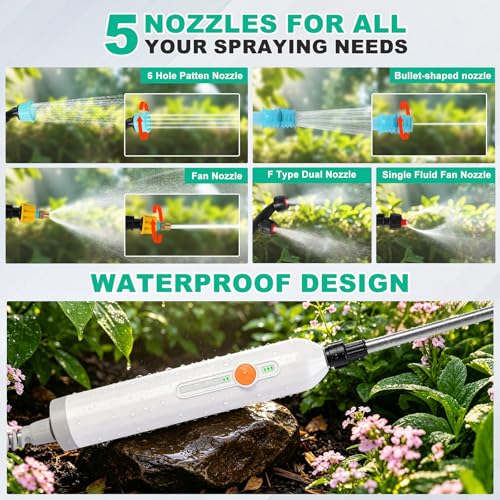 2 Gallon Battery Sprayer with 2 Speeds & Telescopic Wand