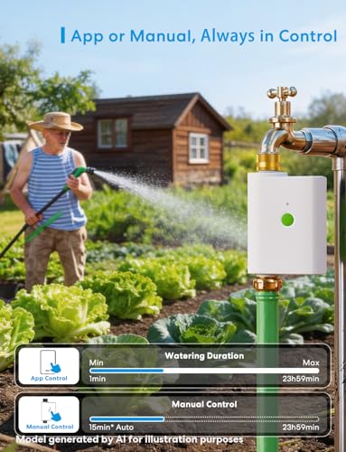 meross WiFi Water Timer for Garden Hose, Rain Skip, Hub Included, IP65 - color: White, size: Timer with Hub
