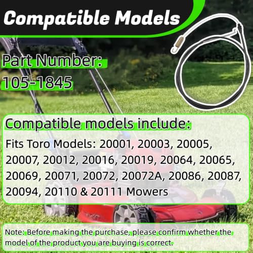 105-1845 Traction Control Cable Fits Toro 22" Recycler Lawn Mowers - size: 105-1845