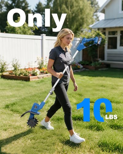 LUXTER 20V 12-Inch Cordless String Trimmer & Edger Kit, Brushless Motor - size: three-fold