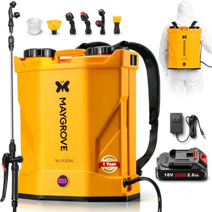 Maygrove 4.2 Gallon Battery Powered Backpack Sprayer
