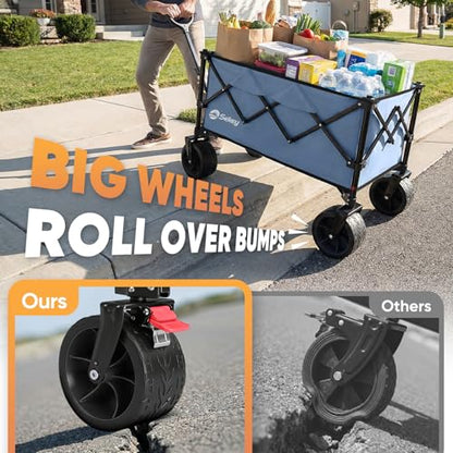 Sekey 250L Beach Wagon, 400 lb Capacity, Foldable, All-Terrain Wheels - color: Blue