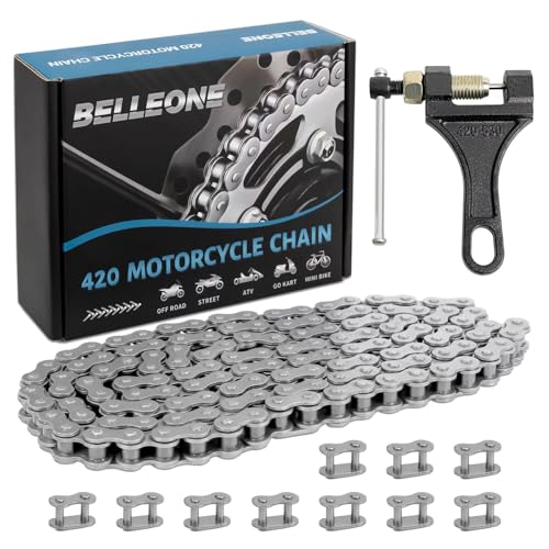 420 Standard Roller Chain 132 Link Cut to Fit and Breaker Tool, 1 Set - size: 132 Links, style: #420 Standard Chain