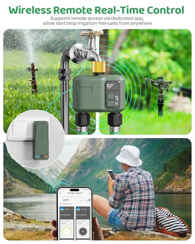 WiFi Water Timer 2 Zone for Garden Hose, Brass Inlet - size: 2 Outlet In