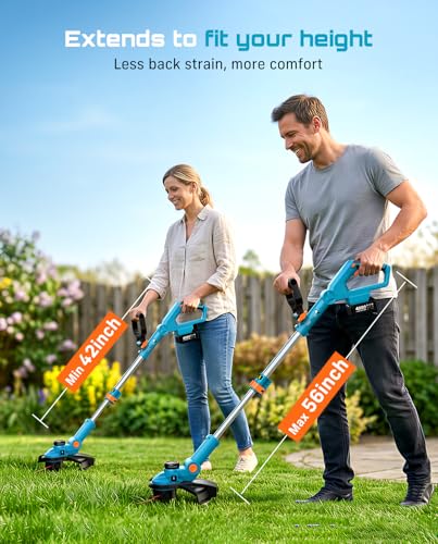 SEESII 13" String Trimmer Electric Weed Wacker with 2×4000mAh Batteries