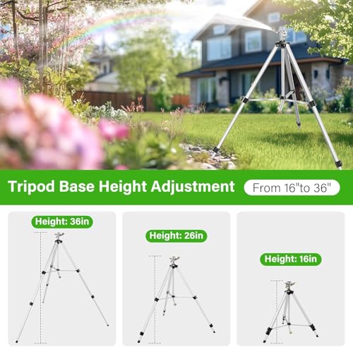 Heavy Duty Impact Sprinkler on Tripod Base,2 Pack 36 Inch Tripod Sprinkler - size: 36in-2pack