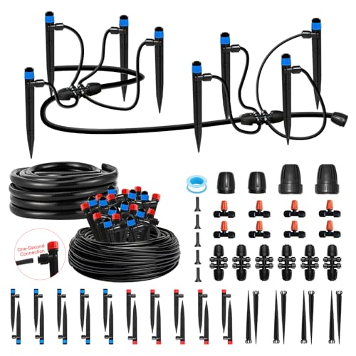 Drip Irrigation Kit for Garden, Quick-Connect Plant Watering System 150FT - size: 150FT