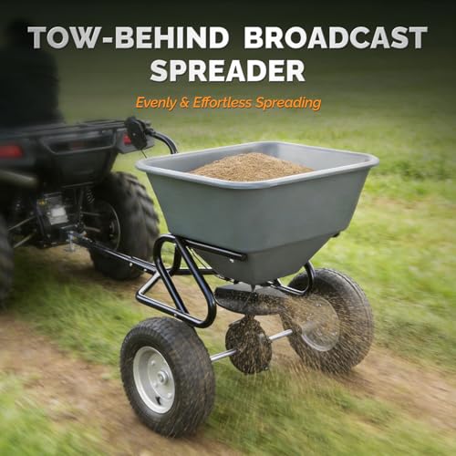 VINGLI 110LB Fertilizer Spreader Tow-Behind w/ 11.4" Tire & 10 Drop Rate