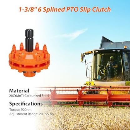 1 3/8" PTO Slip Clutch Slip Clutch for PTO Shaft, Adjustable Rotary