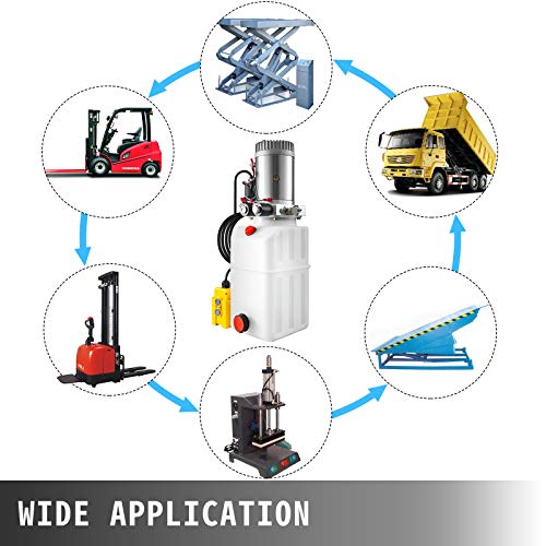 Mophorn 6 Quart Hydraulic Pump Hydraulic Power Unit (Plastic, 6 Quart/Double Action) - size: Double Acting 6 Quart