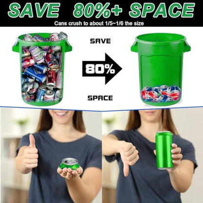 Electric Can Crusher: 8oz/12oz/16oz Automatic Crusher, Loads 8 Cans for Sequential Crushing with Auto-Eject, Heavy Duty for Recycling Soda, Beer & Plastic Bottles