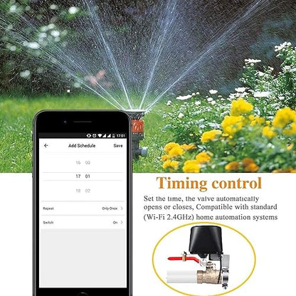 Jinvoo WiFi Smart Valve, Water Shut-Off Controller, Sprinkler controllerr, Smart Irrigation Controller, Compatible with Alexa, Google, Smart Life APP Control, No Hub Required (2 Pack)