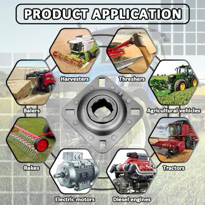FD209RM 1-1/8" Square Bore Disc Harrow Flange Bearing for Farm Machinery