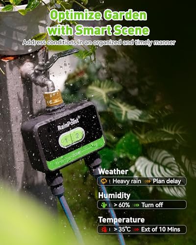 RainPoint WiFi Water Timer WiFi Hose Timer Smart Irrigation System for Garden Lawn Yard