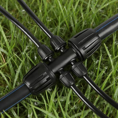 20 Pack 1/2” to 1/4” Barbed Tee Connector, Drip Irrigation Fittings 6-Way Splitter, Drip Line Reducer Connector for 1/2" Mainline to 1/4" Distribution Tubing, Garden Watering System Accessories - style: 1/2'' x1/4'' six-way tee （20）