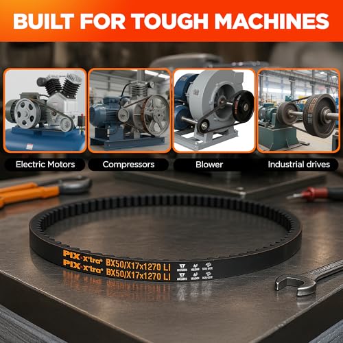 PIX AX30 Cogged V-Belt – 1/2 x 32in OC, Industrial Drive V-Belt for High Horsepower Applications, Compressors, Pumps, Fans, Vacuum Pumps, Blowers, Generators, Heat Exchangers, and Industrial Drives - size: 32in OC