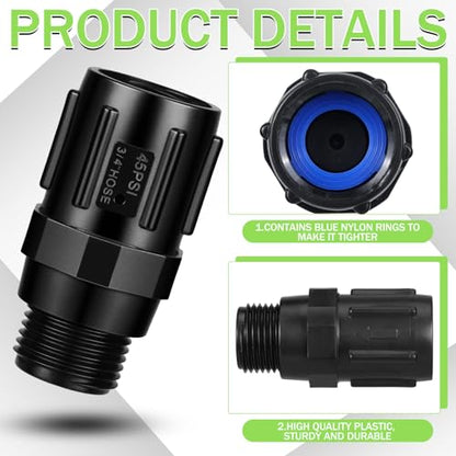 Tondiamo 3 Pcs 45 PSI Drip Irrigation Pressure Regulator 3/4" Hose Thread - size: 45 PSI