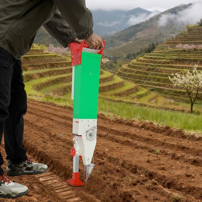 Manual Standing Seeder, Handheld Seeding Machine with Adjustable Depth & Height, 1-3 Seeds Adjustable Push Garden Planter for Corn Peanut Soybean Bean Vegetable Seeding