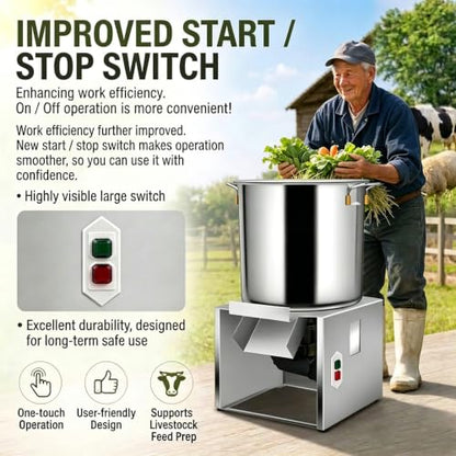 Animal Feed Grinder/Vegetable Chopper,Titanium Alloy Blades,Stainless Steel