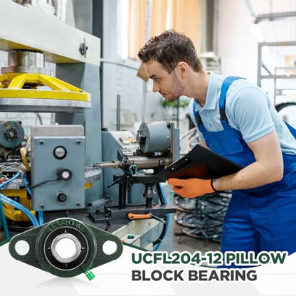 Threlaco 10 Pack Ucfl204-12 Pillow Block Bearing 1 in Bore - style: UCFL204-12