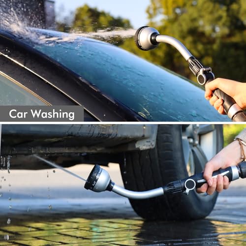 RESTMO Watering Wand Heavy Duty, 15-Inch Long Hose Nozzle Sprayer - color: Silver