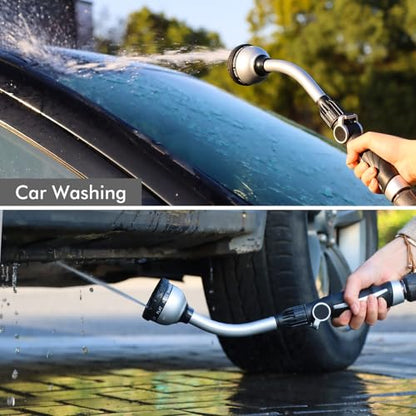 RESTMO Watering Wand Heavy Duty, 15-Inch Long Hose Nozzle Sprayer - color: Silver
