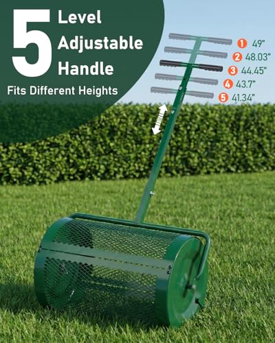 Outvita Compost Spreader, 24'' Wide, for Peat Moss, Manure, Mulch, Topsoil - color: Green, size: 24 in