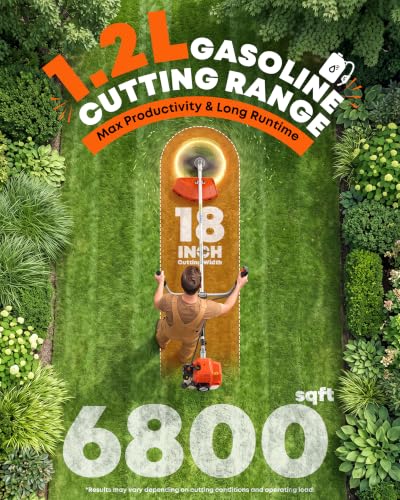 52cc Gas Weed Eater, 4-in-1 Brush Cutter, Orange Silver - color: Orange Silver